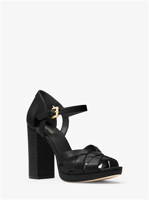 michael kors annaliese leather platform sandal|Annaliese Leather Platform Sandal .